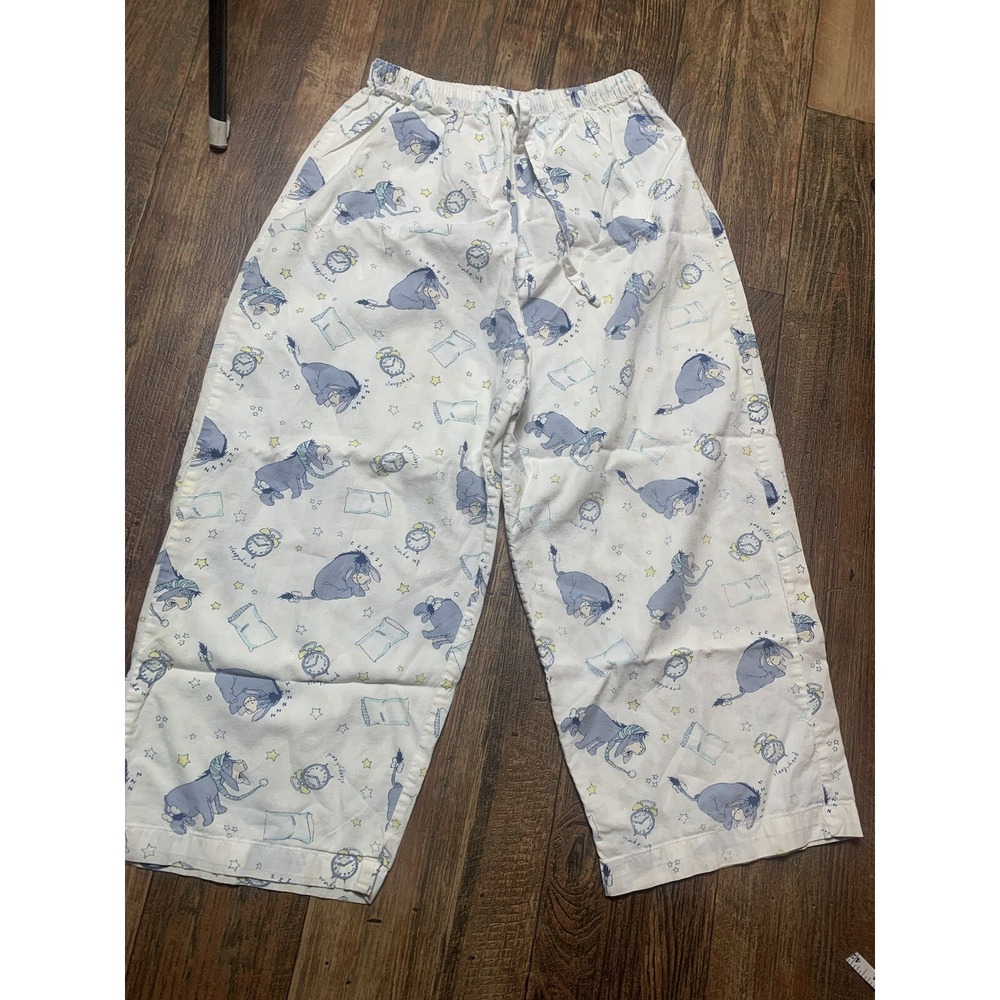 Vtg Disney EEYORE PJ Pajama Womens Winnie The Pooh Size Small Capri Pants